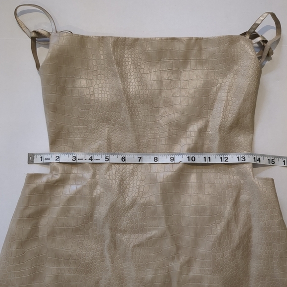 Tic Toc Women's Tan Croc Pattern Mini Dress , Size L - Picture 5 of 7